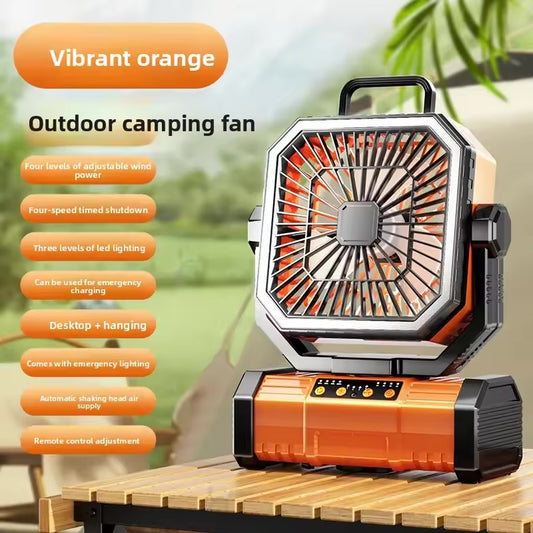 Outdoor Multi-Function USB Camping Fan – 5400mAh, 5-Speed, Super Strong Wind