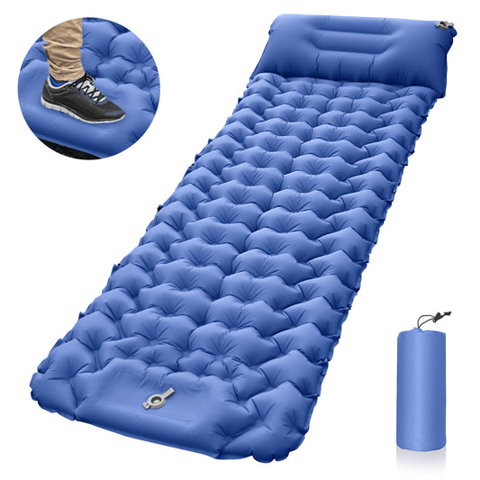 Inflatable Cushion Air Mattress – Lightweight, Portable, Orange, Camping & Car Use