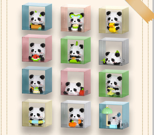 Red Panda Cartoon Doll Building Block Set