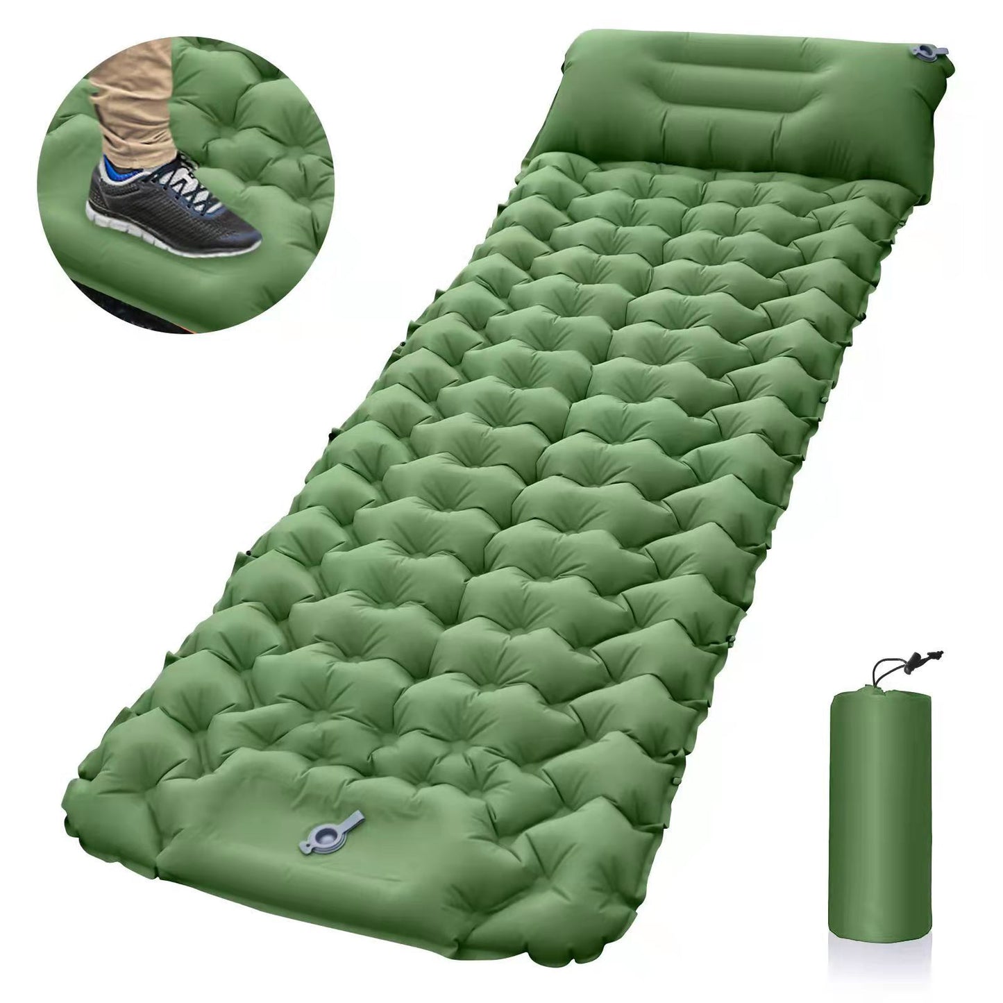 Inflatable Cushion Air Mattress – Lightweight, Portable, Orange, Camping & Car Use