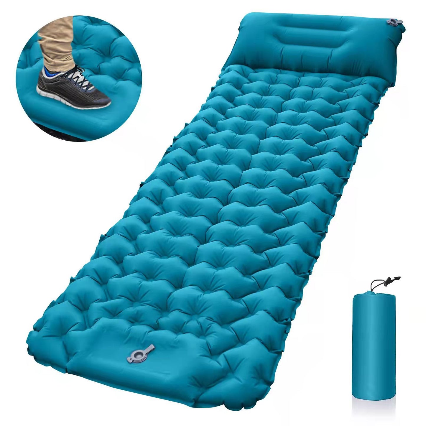 Inflatable Cushion Air Mattress – Lightweight, Portable, Orange, Camping & Car Use
