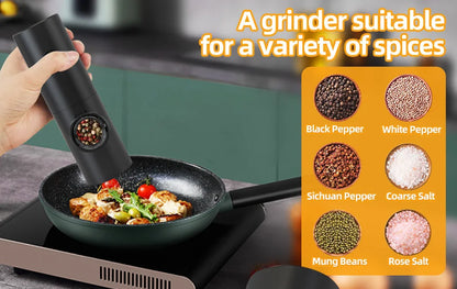 Electric Automatic Pepper & Salt Grinder with LED Light – Adjustable Coarseness
