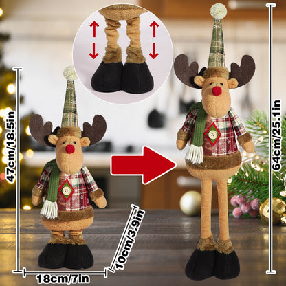 Scalable Santa Claus, Snowman, and Reindeer Plush Dolls