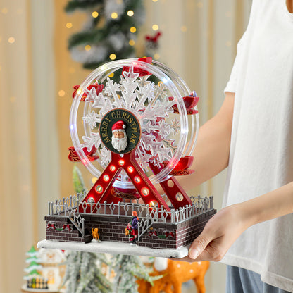 Multiple Christmas Rotating Resin Light-Up Music Box Ornaments