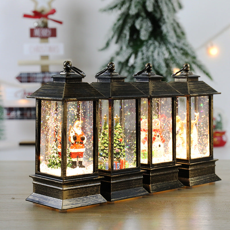 Christmas Lanterns: Crystal Santa Claus Lanterns