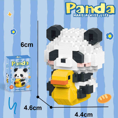 Red Panda Cartoon Doll Building Block Set