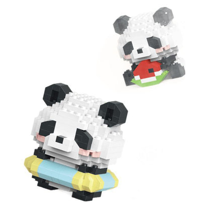 Red Panda Cartoon Doll Building Block Set