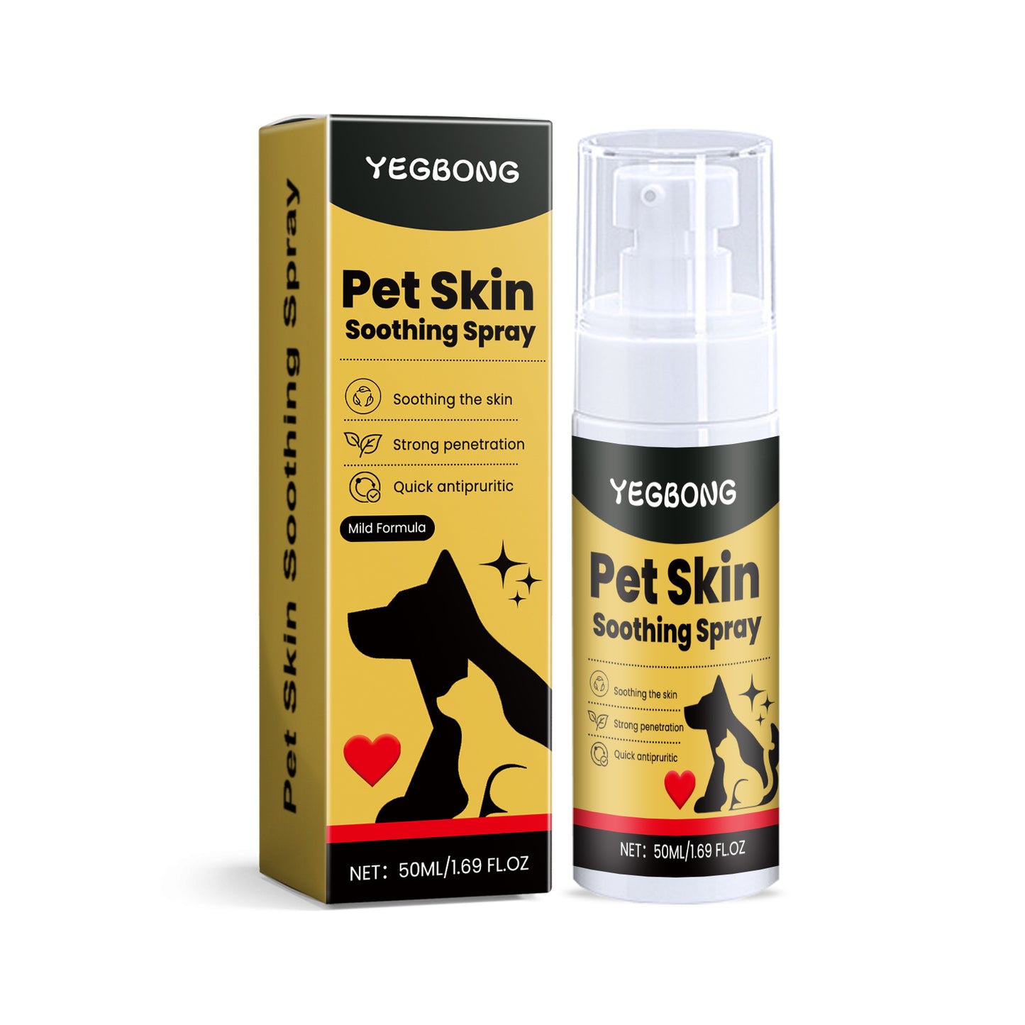 50ml Pet Skin Care Spray – Gentle Formula, Itch Relief & Soothing Comfort for Dogs and Cats