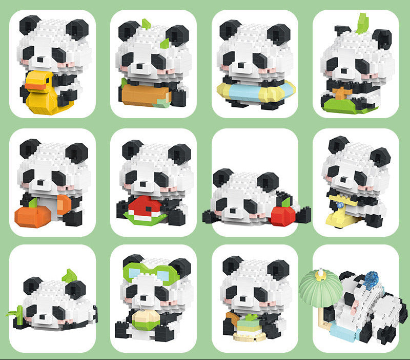 Red Panda Cartoon Doll Building Block Set