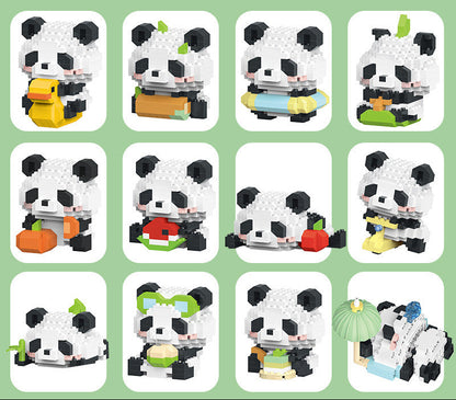 Red Panda Cartoon Doll Building Block Set