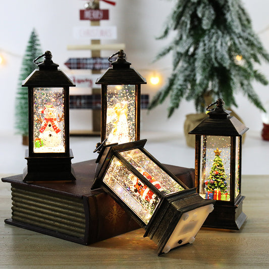 Christmas Lanterns: Crystal Santa Claus Lanterns