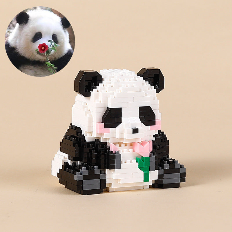 Red Panda Cartoon Doll Building Block Set