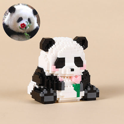 Red Panda Cartoon Doll Building Block Set