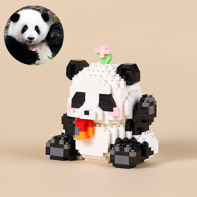 Red Panda Cartoon Doll Building Block Set