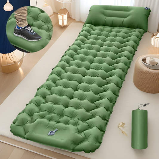 Inflatable Cushion Air Mattress – Lightweight, Portable, Orange, Camping & Car Use