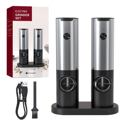 Electric Automatic Pepper & Salt Grinder with LED Light – Adjustable Coarseness