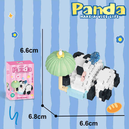 Red Panda Cartoon Doll Building Block Set