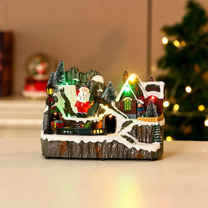 Multiple Christmas Rotating Resin Light-Up Music Box Ornaments